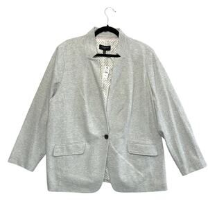 Talbots Plus Ponte Knit Blazer NWT Women's Sz 18W Gray Minimalist Modal Office
